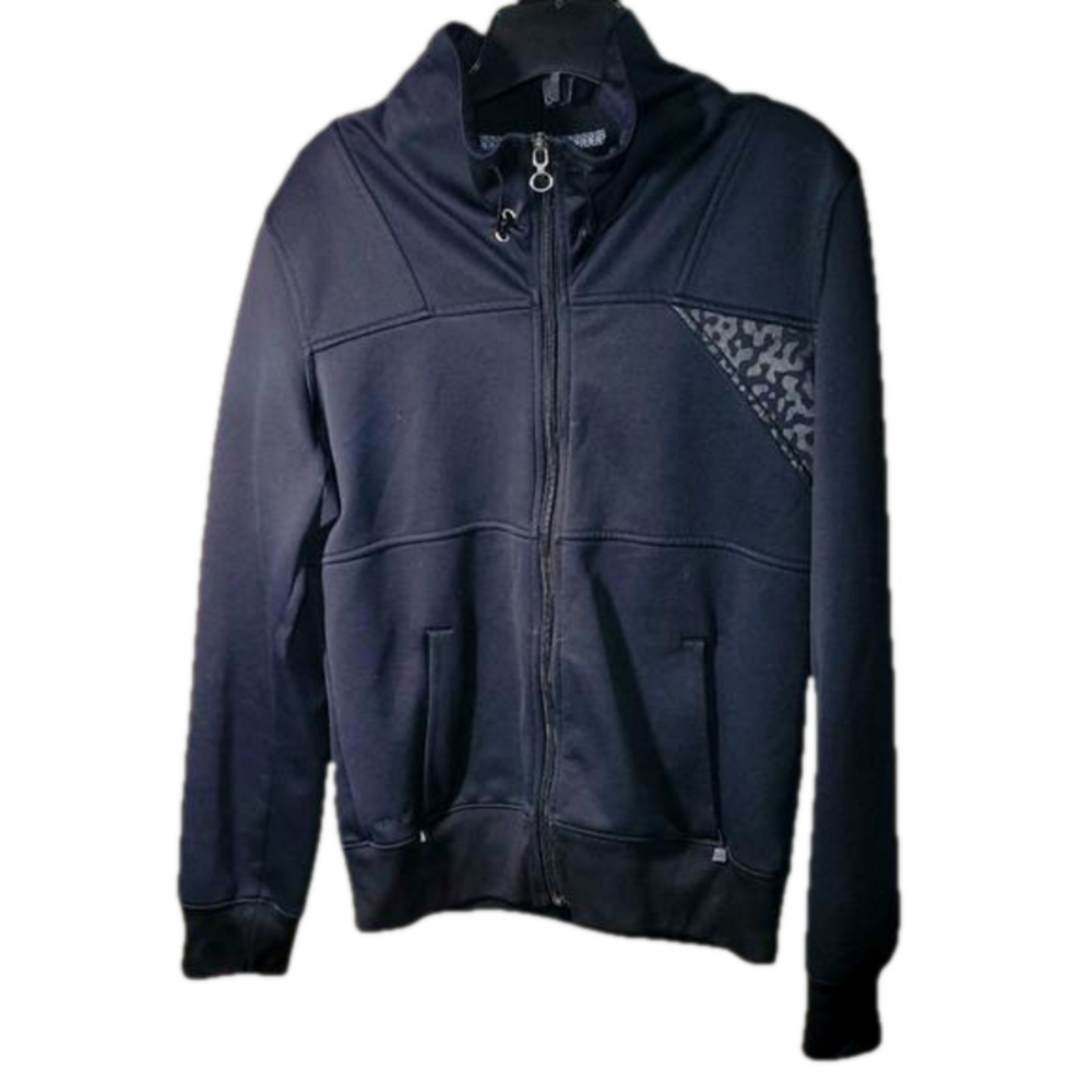 acg nikefit therma collared zip down medium black zippered pockets sweaterjacket
